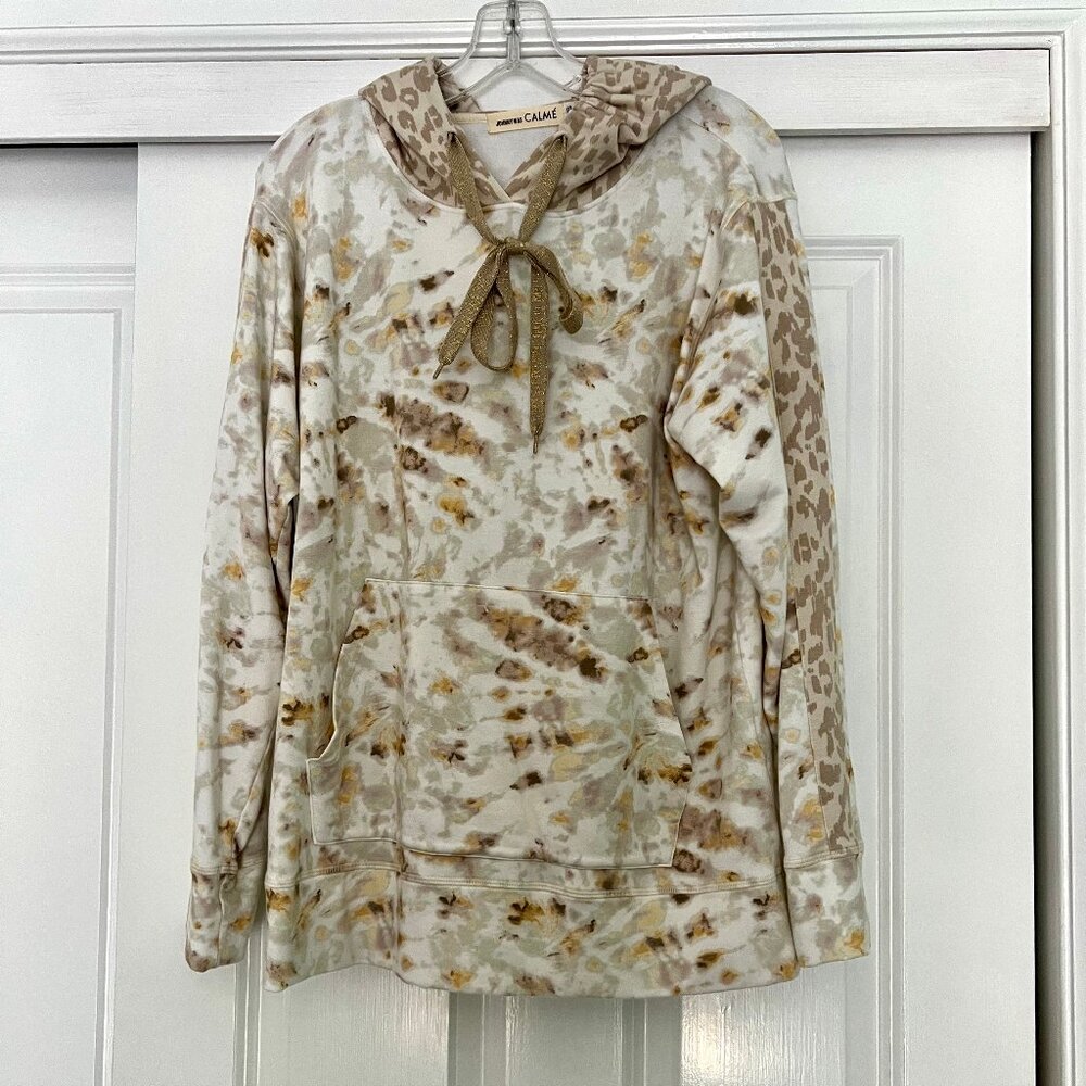 Johnny Was Calmé White and Gold Hoodie size XS